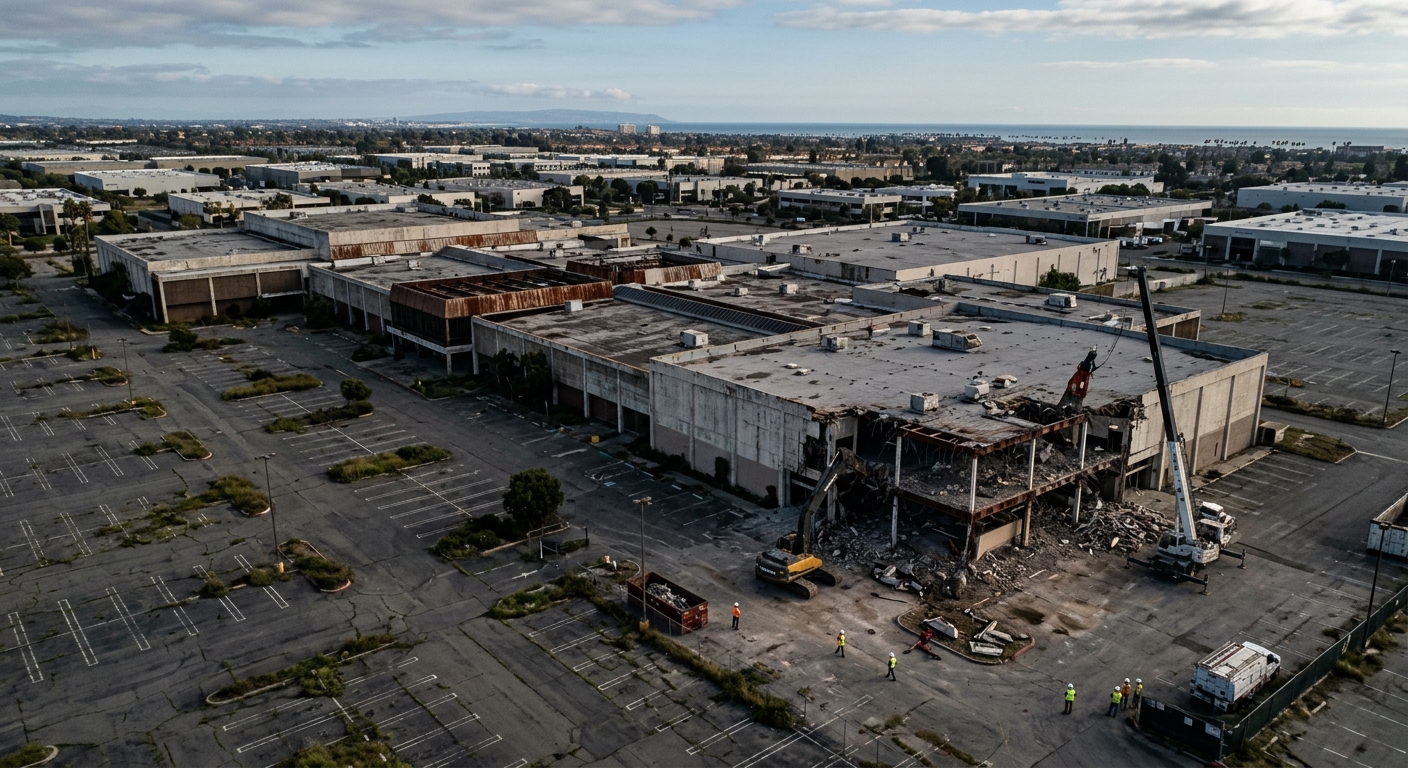 Hawthorne Plaza Mall Demolition Begins After Years of Abandonment